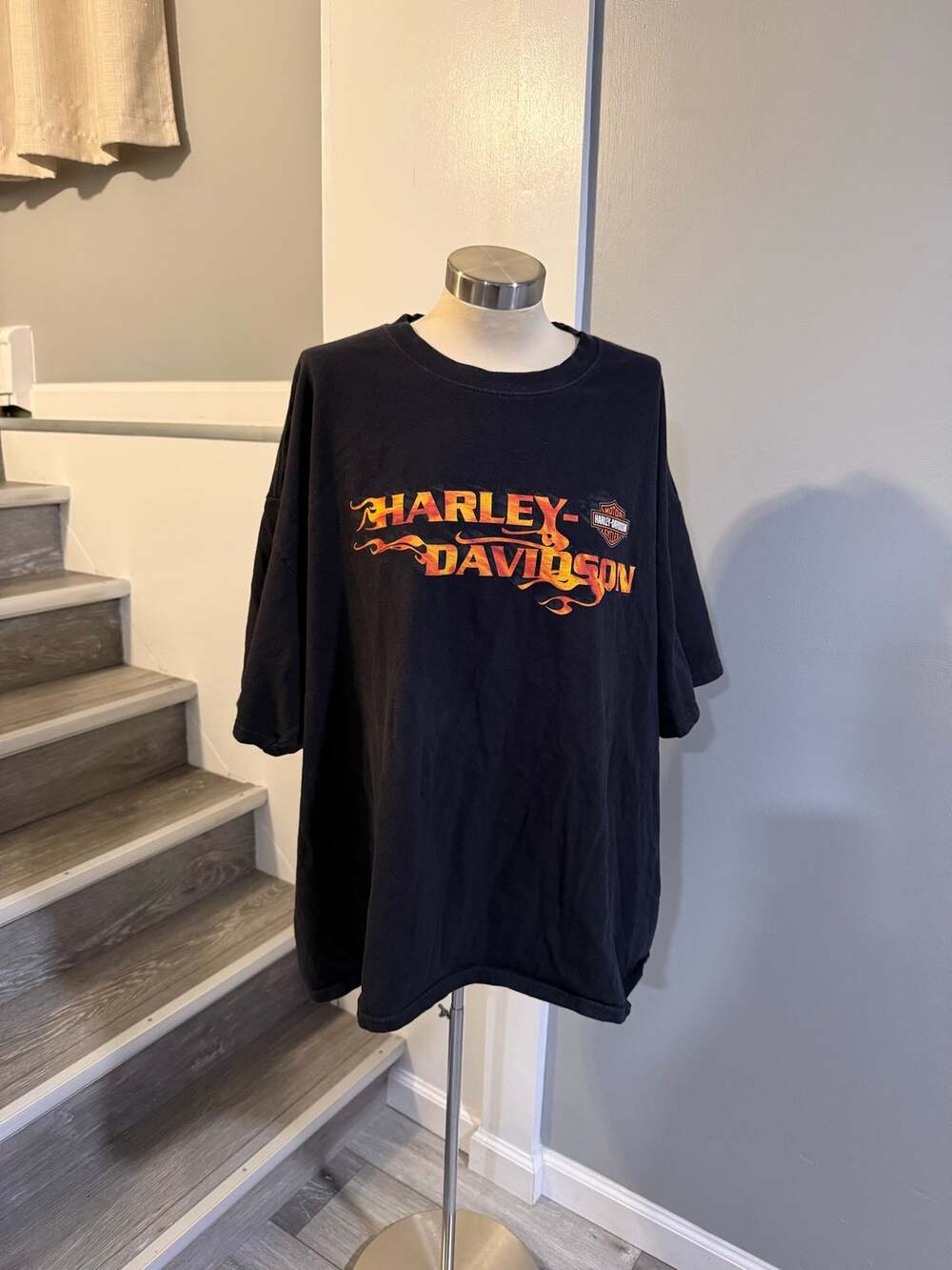 Harley Davidson Orlando Florida Flaming Eagle Graphic T-Shirt Black 3XL